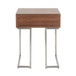 Roman - End Table - Walnut Wood And Stainless Steel