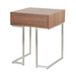 Roman - End Table - Walnut Wood And Stainless Steel