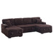 Convertible Sectional Upholstered Sleeper Sofa With Storage Chaise