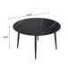 Modern Artificial Stone Round Dining Table With Metal Legs, Can Accommodate 6 People - Black