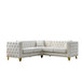L-Shaped Corner Sofa, 5 Seater Sectional With Tufted Design