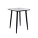Outdoor Bar Table, Rounded Square Sintered Stone Top With Umbrella Hole, Rust Free Frame, Weatherproof - Ember Black / White
