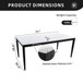 Outdoor Modern Patio Dining Table, Post Tapered Legs, Weatherproof & Rust Free