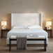 Hosford - Minimalist Upholstered Wingback Bed With Wood Base Platform