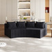 Curved Sectional Sofa With 4 Pillows, Modular Semi Circular Design