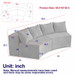 Curved Sectional Sofa With 4 Pillows, Modular Semi Circular Design