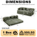 Convertible Sleeper Sofa Bed With Cylindrical Pillow