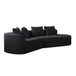 Upholstered Oversized Sectional Sofa, 4 Seater Extra Deep & Wide Curved Cloud Couch With 4 Throw Pillows For Living Room - Black