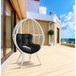Galzed - Patio Lounge Chair - Black / White