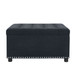 Square Tufted Storage Ottoman With Nailhead Trim