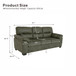 3 Seater Sofa With Padded Armrests And Triangular Leg