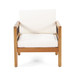 Club Chair With Slat Panel Design - Teak / Beige
