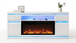 Praya Modern Fireplace with Multi-Color LED Flame