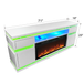 Praya Modern Fireplace with Multi-Color LED Flame
