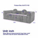 Boneless 3 Seater Sofa With Circular Throw Pillows - Beige