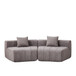 Curved Sectional Sofa With 2 Pillows For Living Room - Gray
