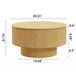 Round Coffee Table With 2 Dining Chairs Set, Ring Striped Design - Beige / Wood