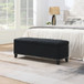 Button-Tufted Storage Ottoman With Safety Close Hinge