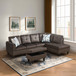 Dark Brown Flannel 3-Piece Living Room Sectional F09715B by G-Furniture