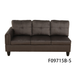 Dark Brown Flannel 3-Piece Living Room Sectional