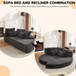 Semi Circular 2 In 1 Sofa Bed With Neck Pillow