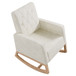 Rocker Chair With Tufted Back - Beige / Ivory