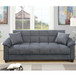 Adjustable Sofa With Hidden Storage And USB Port, Plush Cube Pattern Couch With Pillows - Gray
