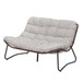 Patio Loveseat Sofa With Extra Thick Tufted Cushion - Brown