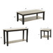 3 Piece Table Set With Open Shelf Storage, Includes Coffee, End & Console Table - Black / Black / Gray / Gray