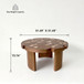 Round End Table For Living Room - Brown / Yellow