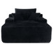 Convertible Chaise Lounge Chair & Wide Armrest & Throw Pillows - Black