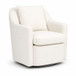 Upholstered Barrel Lounge Chair With Soft Cushioned Seat And Frame - White