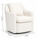 Upholstered Barrel Lounge Chair With Soft Cushioned Seat And Frame - White