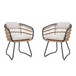 Patio All Weather Armchairs With Cushions (Set of 2) - Beige