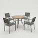 5 Piece Patio Dining Set & Table And Chairs For Outdoor Use - Gray