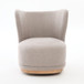 Curved Back Swivel Lounge Chair With Rotating Base For Home - Gray