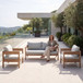 Outdoor Sofa Set Of 3 With Weather Resistant Cushions (Coffee Table Not Included) - Oak