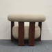 C - Shaped Chunky Arm Accent Chair - Beige / Brown