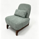 Curved Base Lazy Lounge Accent Chair - Blue / Brown