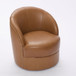 Swivel Accent Chair With 360° Smooth Spin - Black / Light Brown / Silver