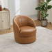 Swivel Accent Chair With 360° Smooth Spin - Black / Light Brown / Silver