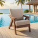 Outdoor Patio Club Chair With Sunbrella Cushions - Brown