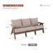 Outdoor Patio 3 Seat Sofa With Sunbrella Cushions - Brown