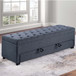 Storage Ottoman With Tufted Seat And Underseat Drawer