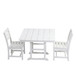 Outdoor Patio Dining Set, Square Table With Umbrella Hole And Armless Chairs