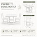 Outdoor Patio Dining Set, Square Table With Umbrella Hole And Armless Chairs