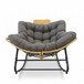 Oversized Papasan Rocking Chair Outdoor With Thick Cushion