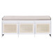 Entryway Shoe Bench With Drawers & Button Tufted Cushion