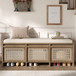 Entryway Shoe Bench With Drawers & Button Tufted Cushion