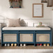 Entryway Shoe Bench With Drawers & Button Tufted Cushion